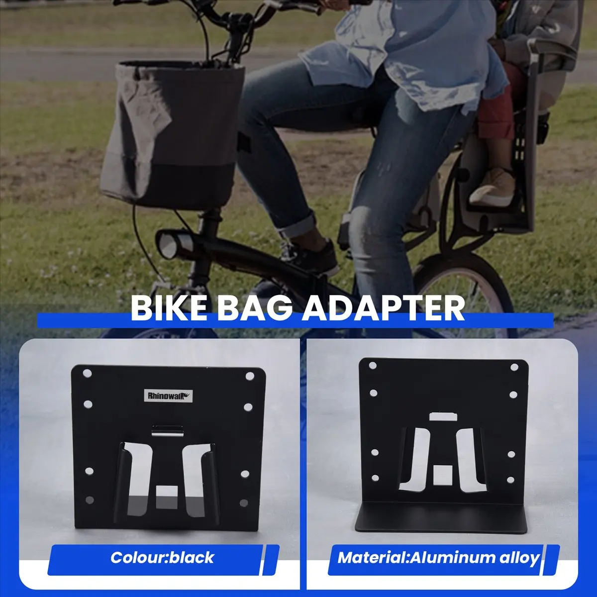 A61P Rhinowalk Aluminum Alloy Bike Bag Adapter for Foldable Bicycle Carrier Block Sbag Basket Accessories image 5
