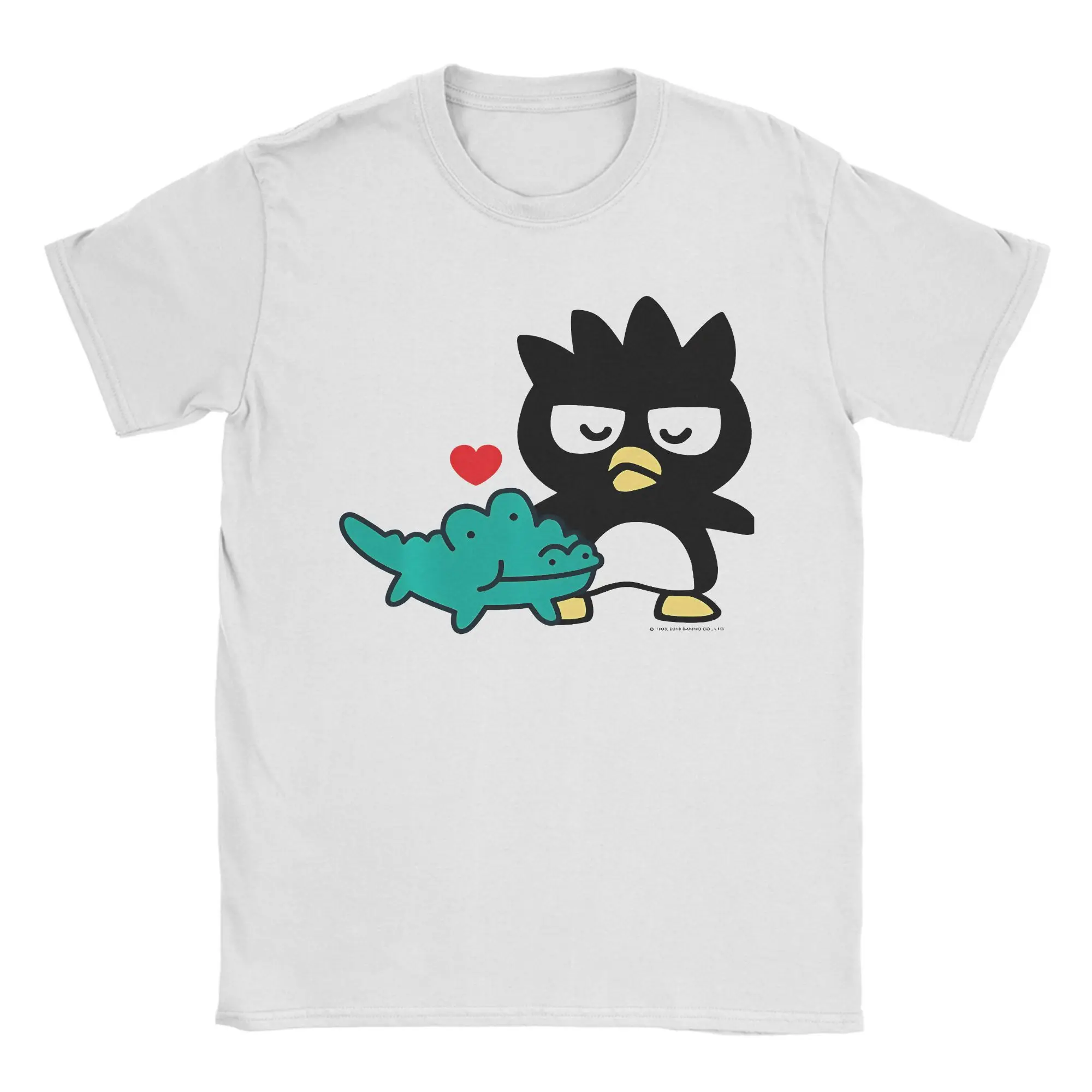 Camiseta masculina e feminina badtz maru, camiseta de algodão com desenho animado, camiseta engraçada de manga curta com gola redonda, camiseta plus s