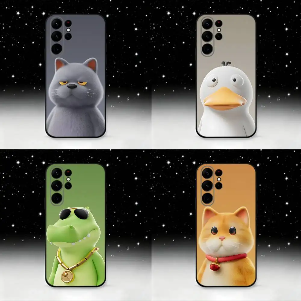 Funda de teléfono de juego Party A-Animals para Samsung S25,S24 Ultra,S20,S30 plus,S22 plus,S23,S30 Ultra 5G, carcasa negra de silicona