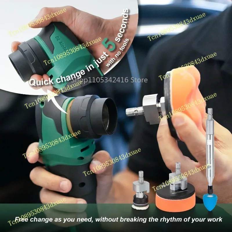 Cordless Car Polisher Wireless 3mm/12mm Random Orbital Polishing Machine with 2pcs 2.0Ah Lithium Batteries