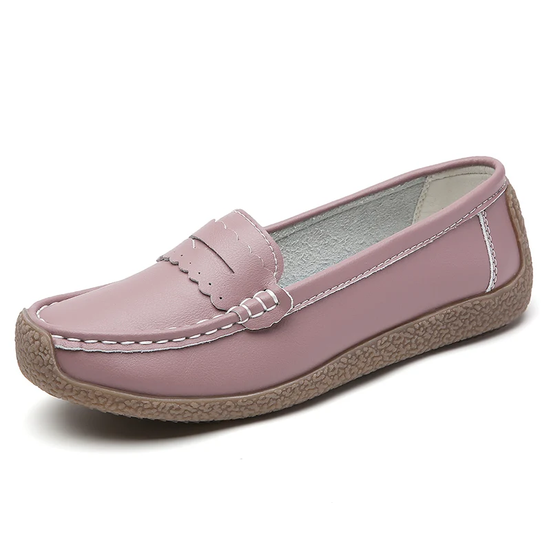 

100% cowhide -colored leather Flats Women's Fashion Casual Office Women's Party Shoes Plus Size Lightweight non-slip comfortable