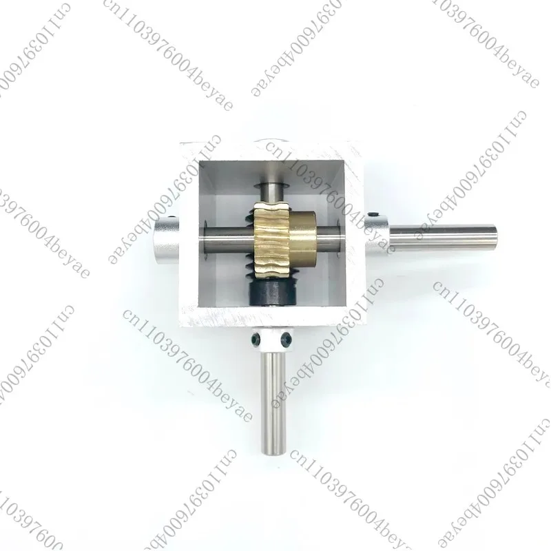 Reductor de tornillo sin fin, caja de cambios pequeña, caja de cambios de marcha atrás en ángulo recto de 90 grados, reductor de ángulo