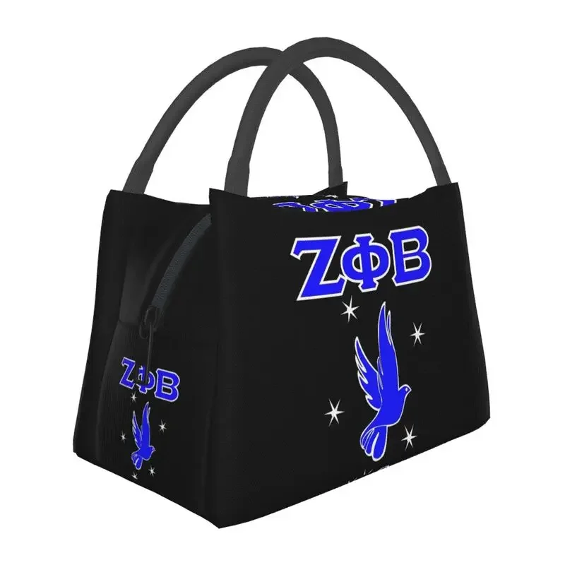 

Zeta Phi Beta Insulated Lunch Tote Bag for Women African American Resuable Thermal Cooler Bento Box Work Travel