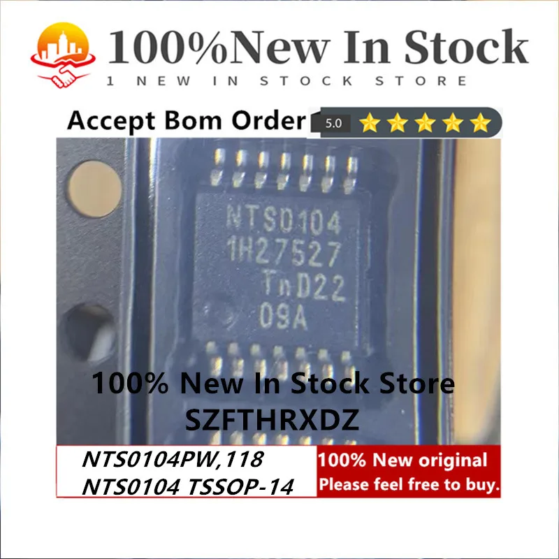 100% NEW ORIGINAL NTS0104PW,118 TSSOP-14 NTS0104 TSSOP14 Voltage Level Translator CMOS to CMOS 4-CH Bidirectional 14-Pin (10PCS)