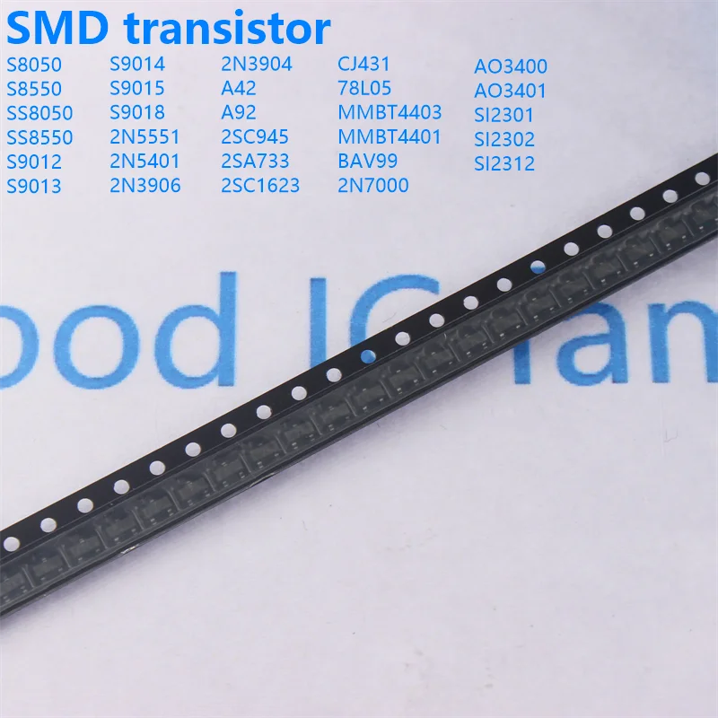 50PCS Surface mount transistor S8050 S8550 SS8050 SS8550  S9012 S9013 S9014 S9015 2N3906 2N3904 78L05 CJ431 TO-23