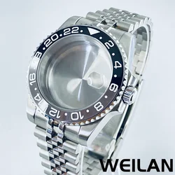 40mm NH34 NH35 NH36 NH38 NH39 NH70 ETA2824 PT5000 Movement Silver Watch GMT Case Ceramic Bezel Sapphire