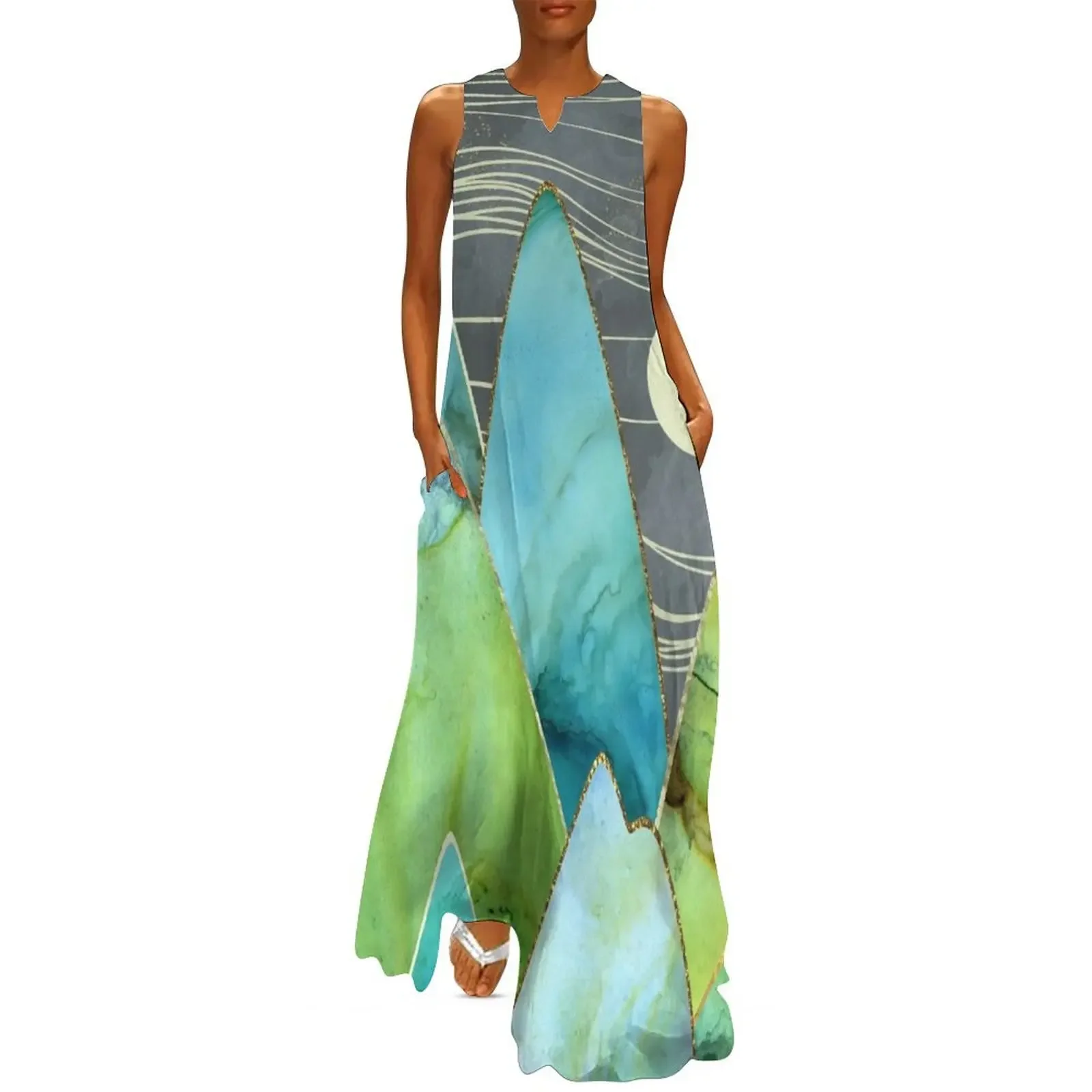 

Moonlit Mountains Long Dress dress for women 2025 clothes for woman Dress