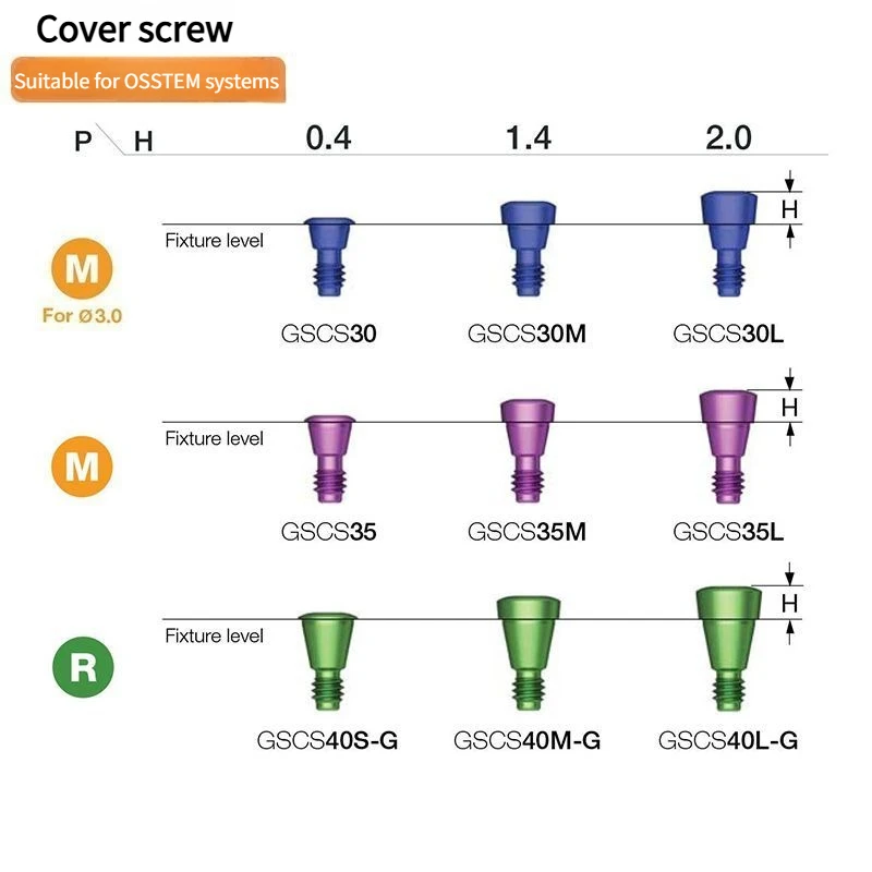 Dental Materials Osstem Covering Screws Colored Coating Antibacterial Oral Restoration Closed Mini Healing Abutment Accessories