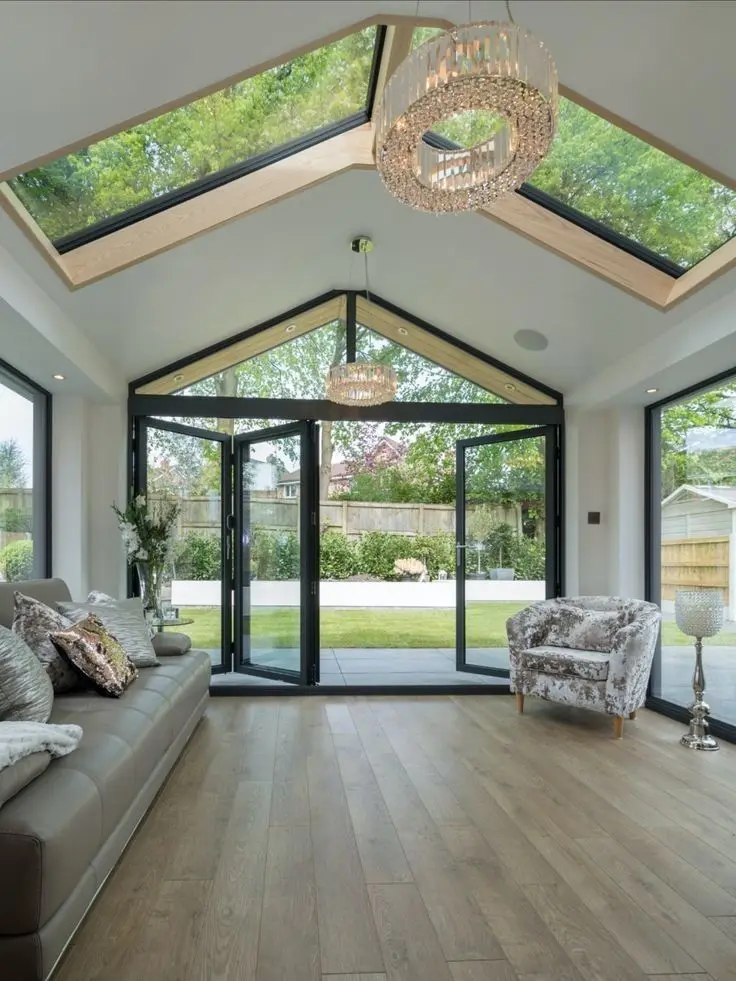 

DN Accordion Folding Door Outdoor Multi Locking Glass Folding Patio Doors Exterior Bifold Aluminum Doors with Retractable Screen