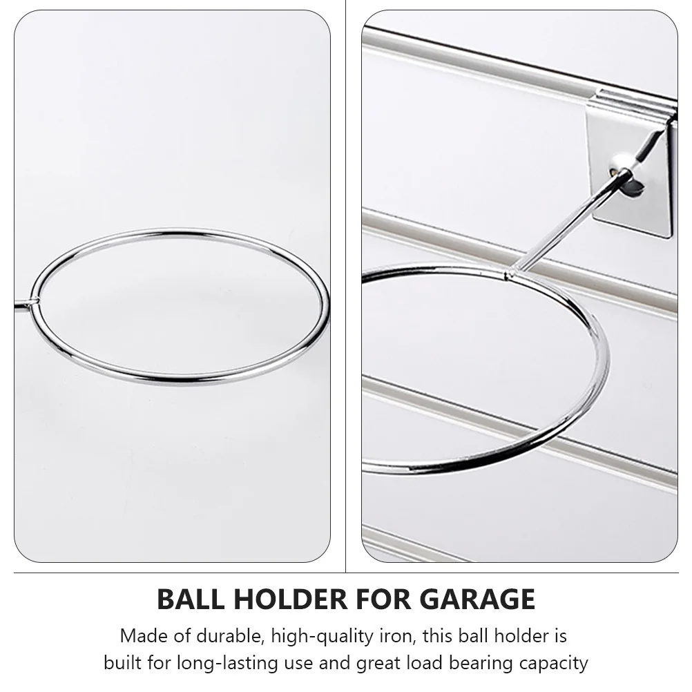 

5Pcs Slot Rack Wall Mount Display for Basketball Volleyball Soccer Storage Iron Ball Holder Sports Equipment