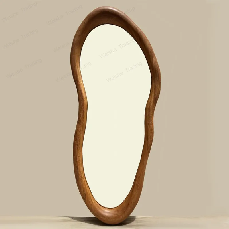 French retro full-body American special-shaped wall-mounted fitting Home living room irregular medieval floor decorative mirror