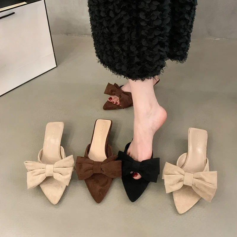 

Элегантная минималистичная женская обувь Baotou, женская обувь на тонком каблуке с пряжкой, модные универсальные сандалии с острым носком и неглубоким носком