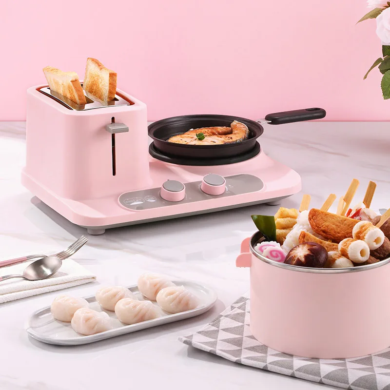 Máquina de desayuno multifuncional tres en uno, sándwich familiar, olla para dormitorio, olla para estudiantes, olla calefactora eléctrica, artefacto perezoso