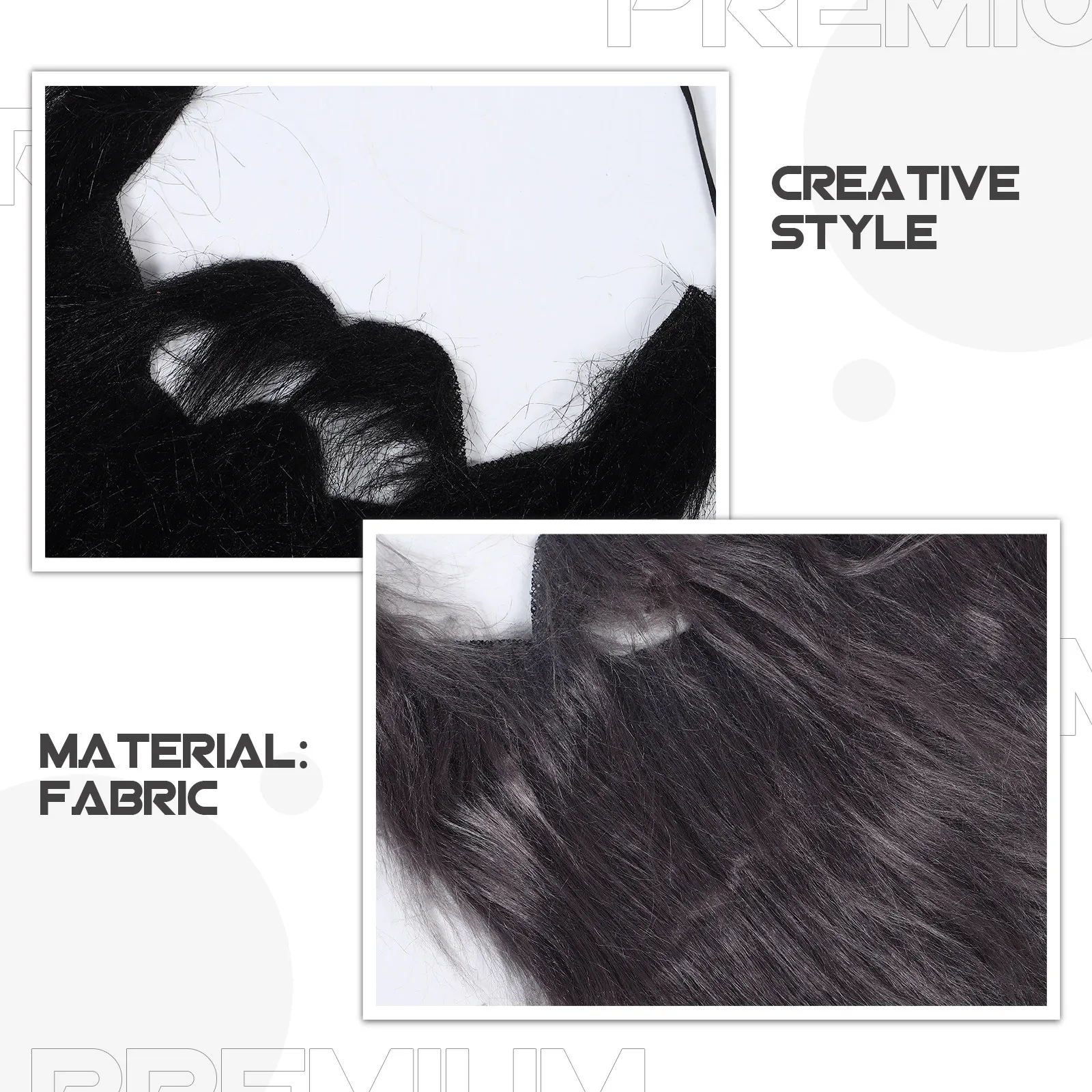 เครื่องแต่งกายคอสเพลย์หนวดเคราสีขาวเหมือนจริง 3 ชิ้น สำหรับผู้ชาย อุปกรณ์งานปาร์ตี้ฮาโลวีน หนวดเคราผู้สูงอายุ ชุดคอสเพลย์หนวดเคราตลก