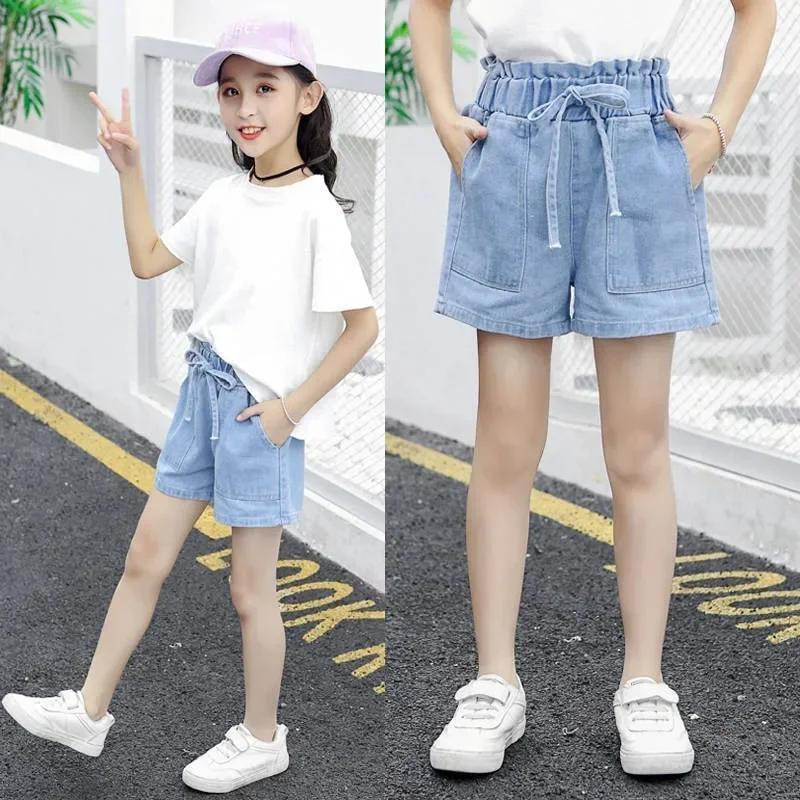 Summer Fashion Kid Girl Denim Shorts Thin Section 3-10Y Girl Embroidery Shorts