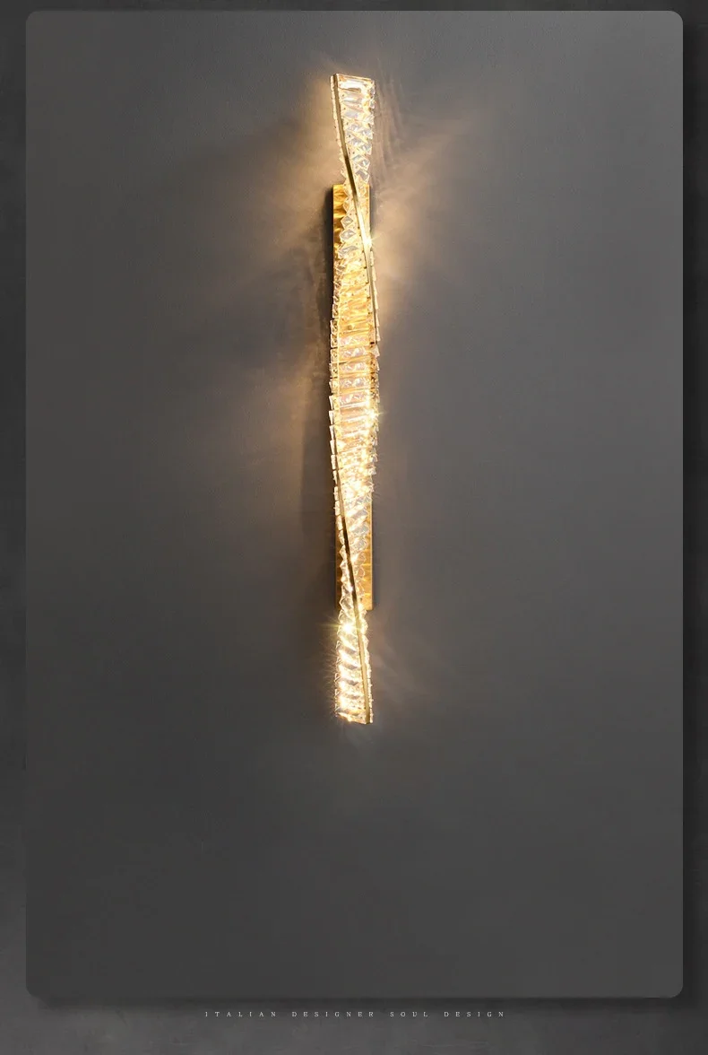 2026 Simple Crystal Led Wall Lamp For Living Room Bedroom Dining Room Hotel Villa Gold Luxury Design Decoration Light Fixtures