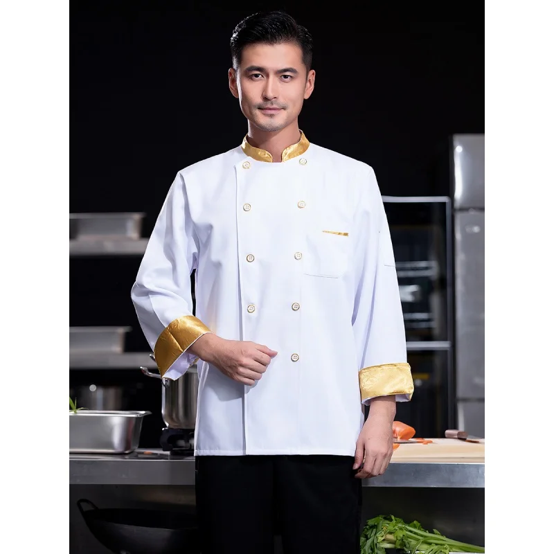 Hotel Chef Overalls Long-Sleeved Dining Restaurant Restaurant Hot Pot Restaurant Kitchen Chef Chef Clothes Autumn and Winter