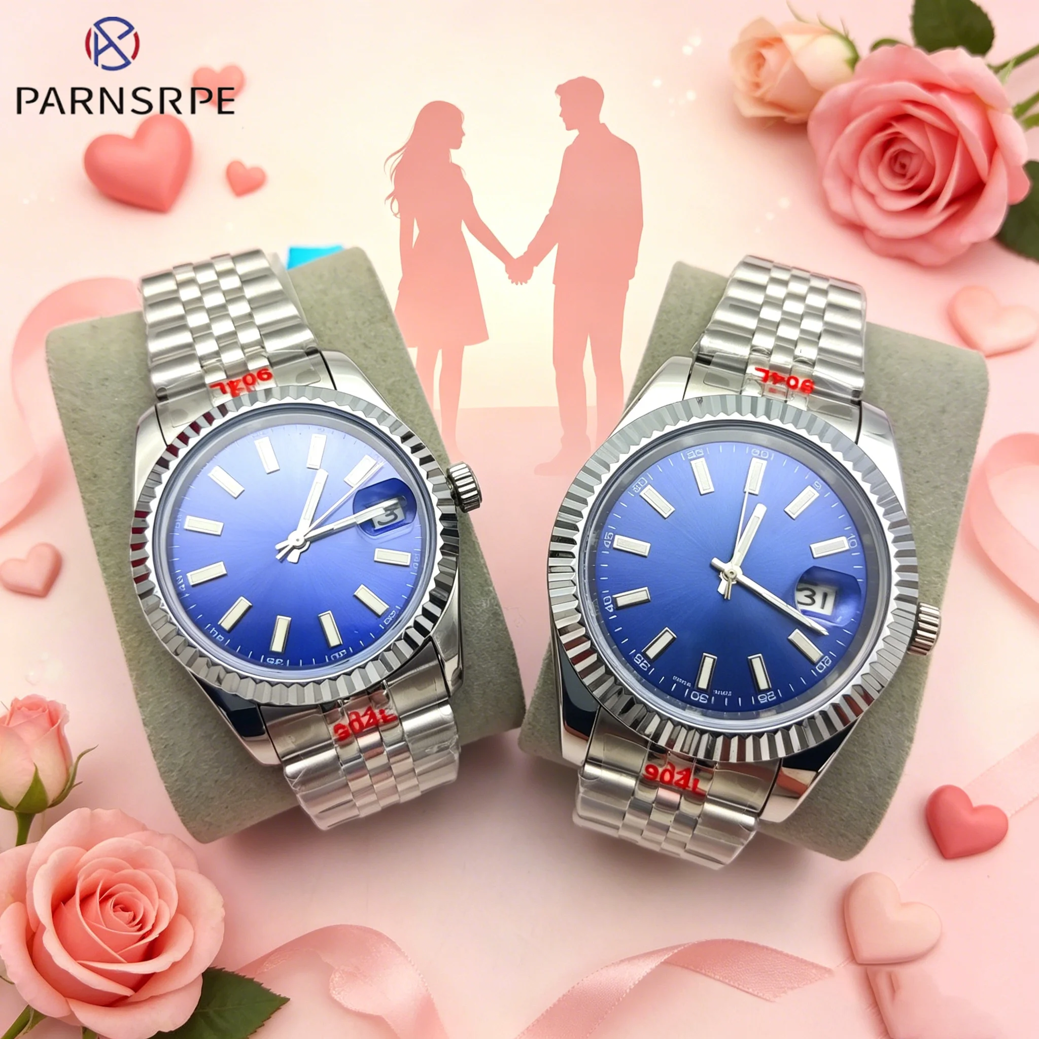 

36mm/41mm Men's Automatic Mechanical Watch with Miyota 8215 Movement Date Display Luminous Dial Solid Bracelet Automatic Watch