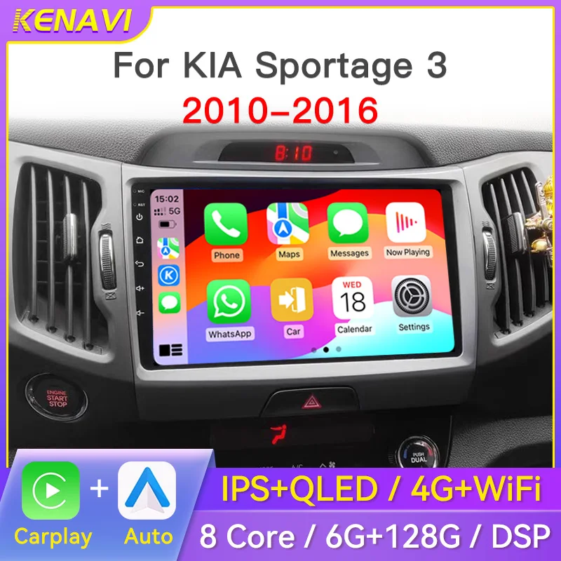 

2Din Car Stereo Radio For Kia Sportage 3 SL 2010-2016 Multimedia Video Player GPS Wireless Carplay Android Auto Head Unit No DVD