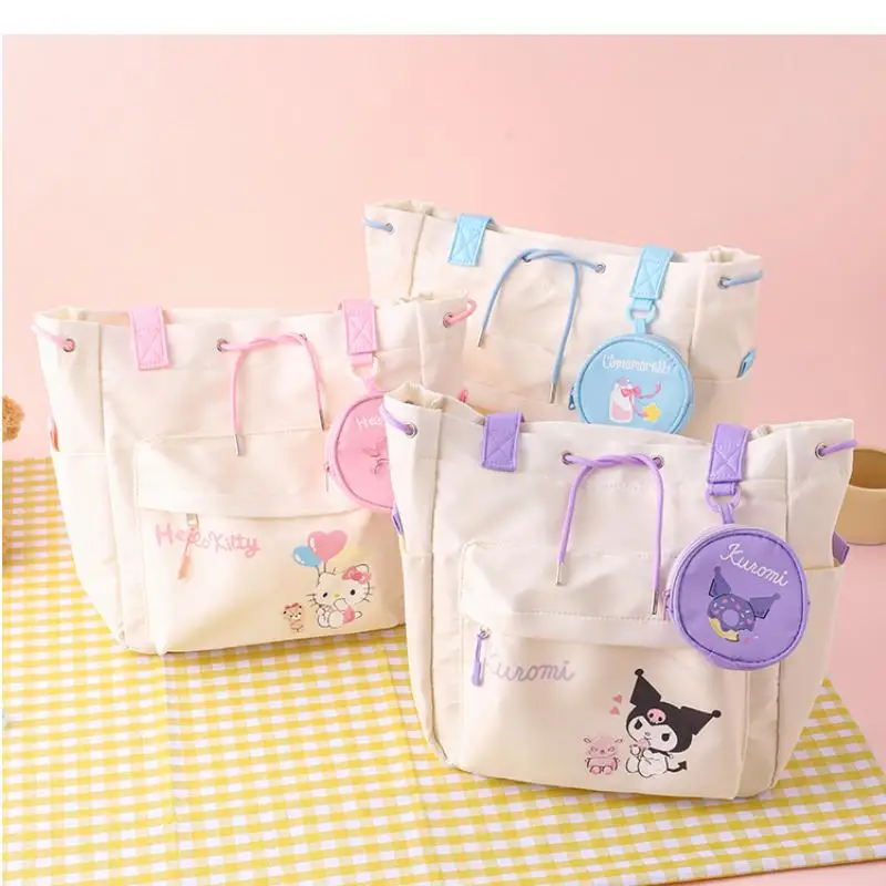 لطيف الكرتون سانريوس مرحبا كيتي كورومي بلدي ميلودي حمل حقيبة رسم حبل عملة المحفظة خفيفة الوزن حقيبة كتف الأزياء هدية #3