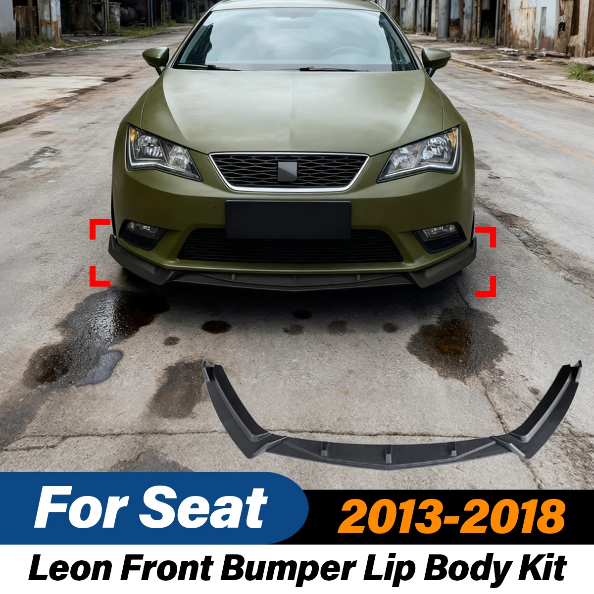 

Для Seat Leon 2013 2014 2015 2016 2017 2018 передний бампер для губ гоночный стиль трехсекционный передний спойлер комплект модификации кузова