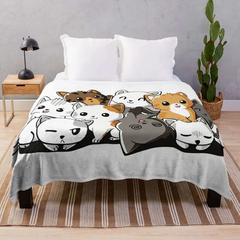 Cute cat compilation Throw Blanket For Sofa Thin Bed covers wednesday Blankets