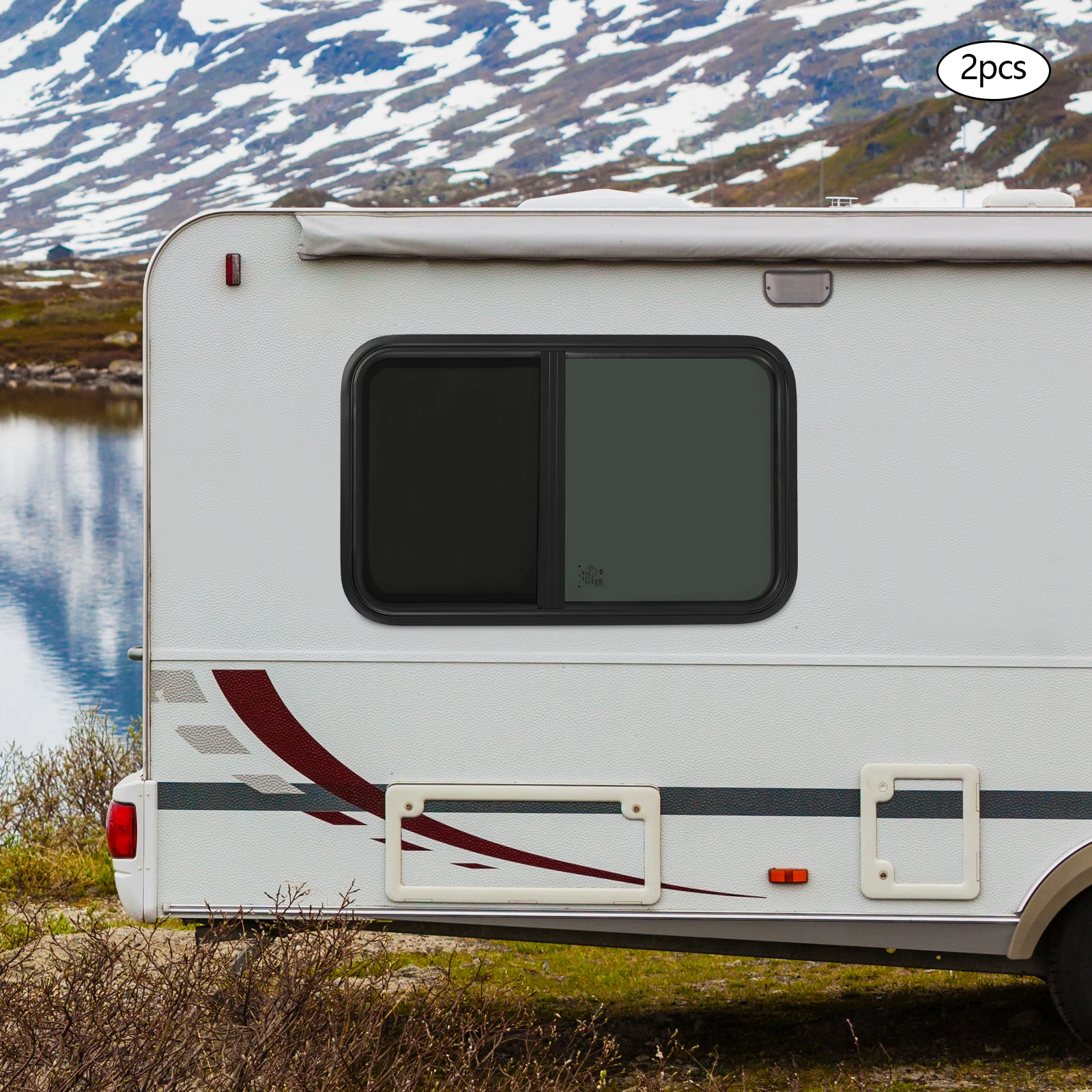 نافذة RV عمودية مع زجاج مقسى بشاشة حشرة لتعزيز الضوء الطبيعي والتهوية أثناء رحلات التخييم #5