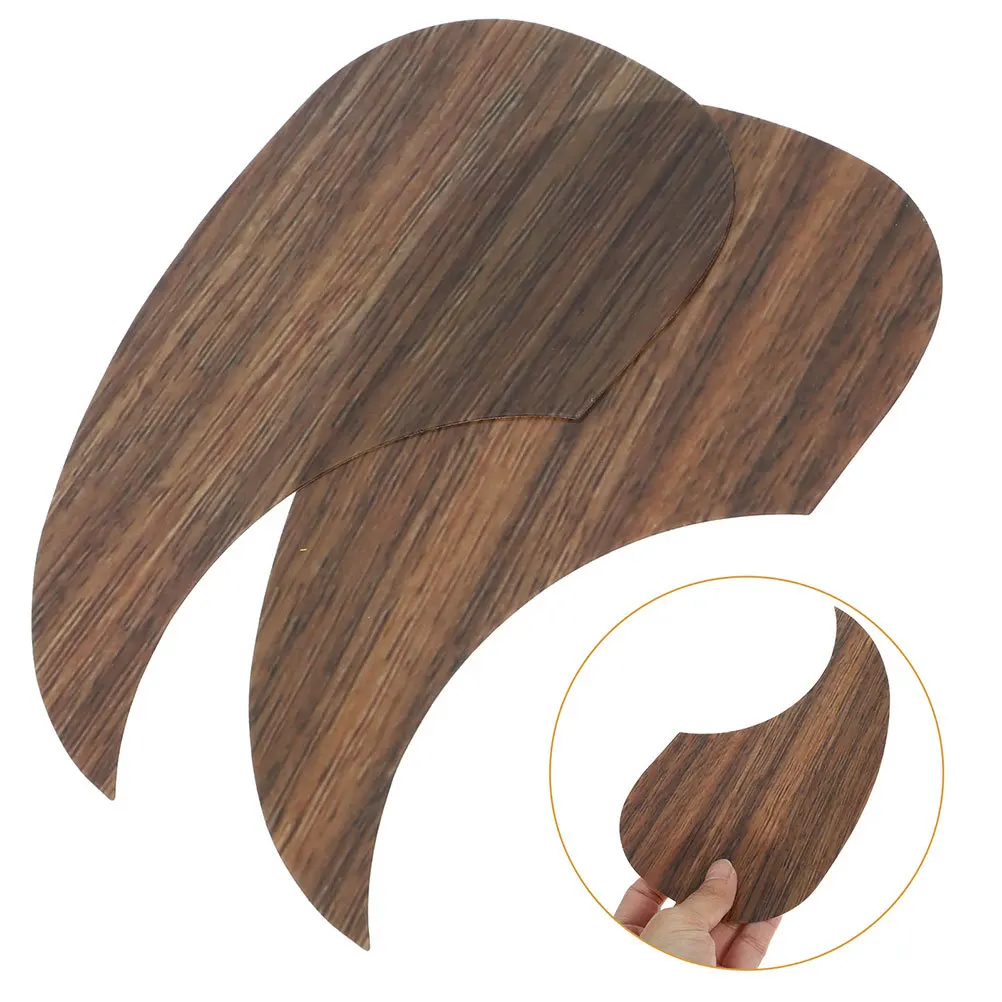 

4Pcs Pickguard for Acoustic Guitar - Fake Wood Grain Design - Protective Guitar Plate Decorative Accessory for Folk Instruments