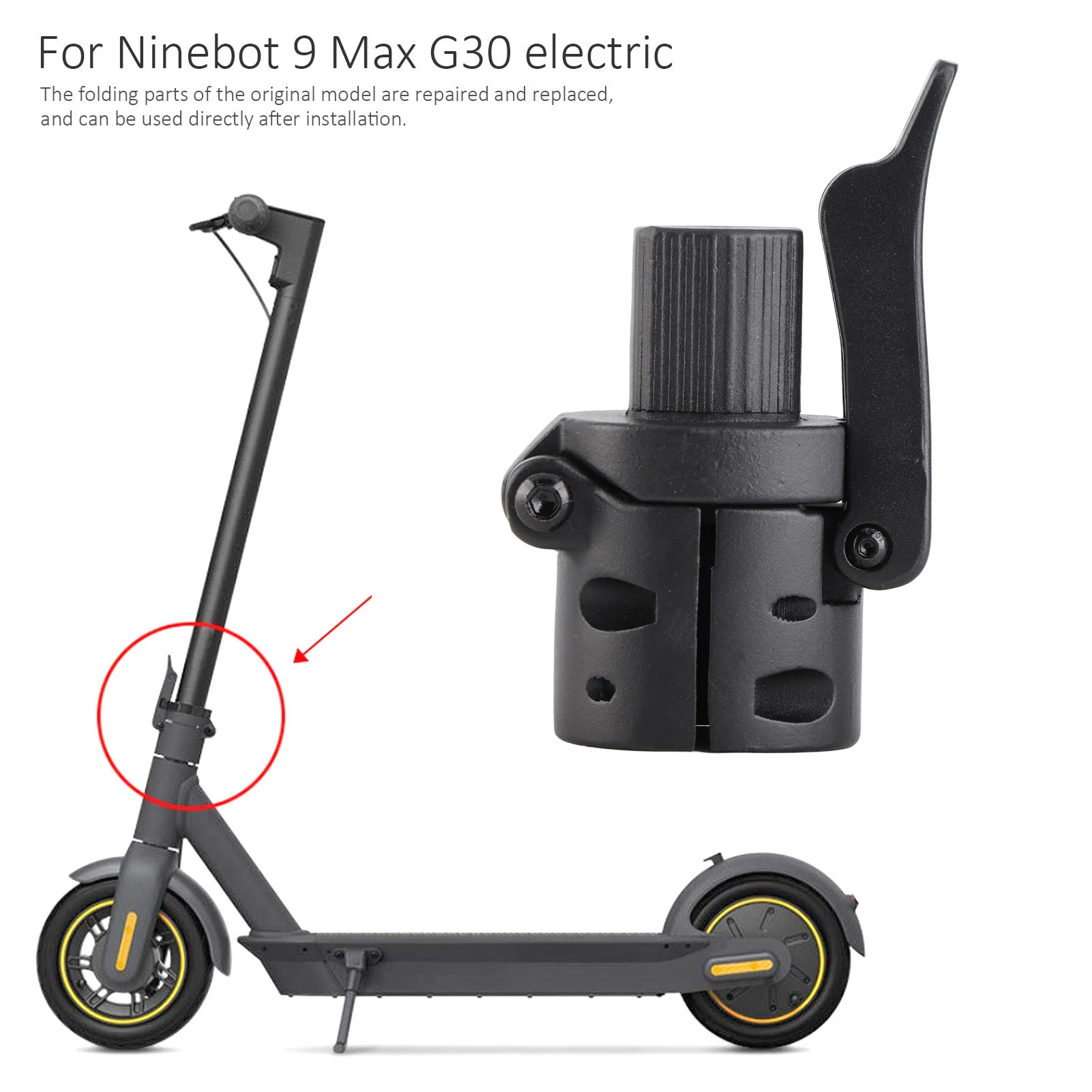 

Folding Rod Base Lock Screw Folding Hook Folder High Quality Easy Using Brand New Durable Parts for MAX G30 Electric Scooter