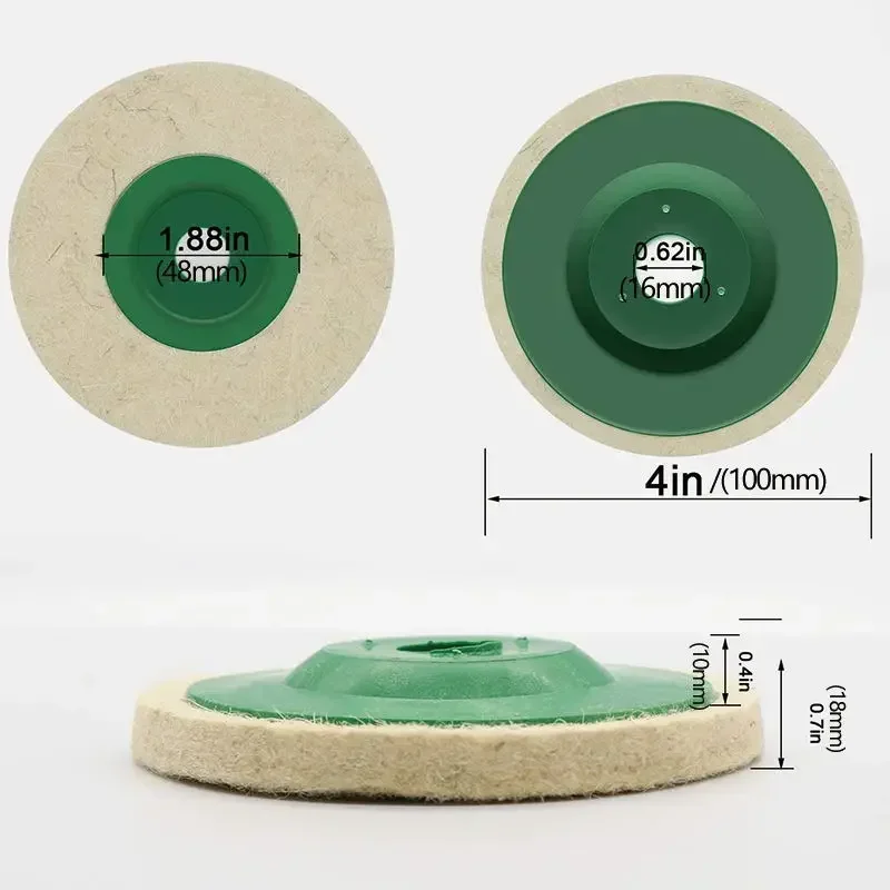 4 Inch 16 Holes 100mm Wool Polishing Wheel Buffing Pads Angle Grinder Wheel Felt Polishing Disc Polisher For Metal Marble Glass