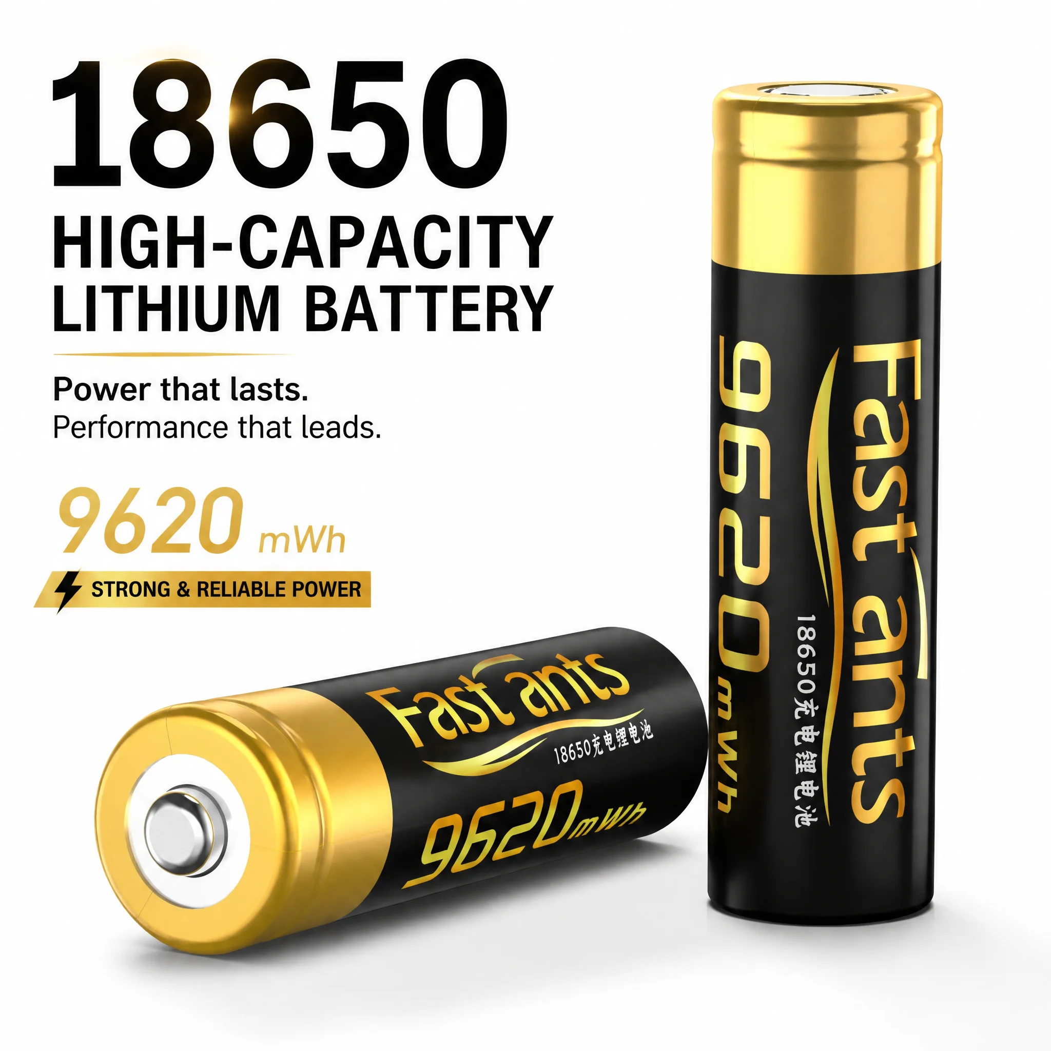 Vape Battery 18650 - ความจุสูง 18650 แบตเตอรี่ 3.7V 9620mWh แบตเตอรี่ลิเธียมไอออนแบบชาร์จไฟได้ยาวนานสำหรับไฟฉายพาวเวอร์แบงค์ของเล่นไฟหน้าพัดลม