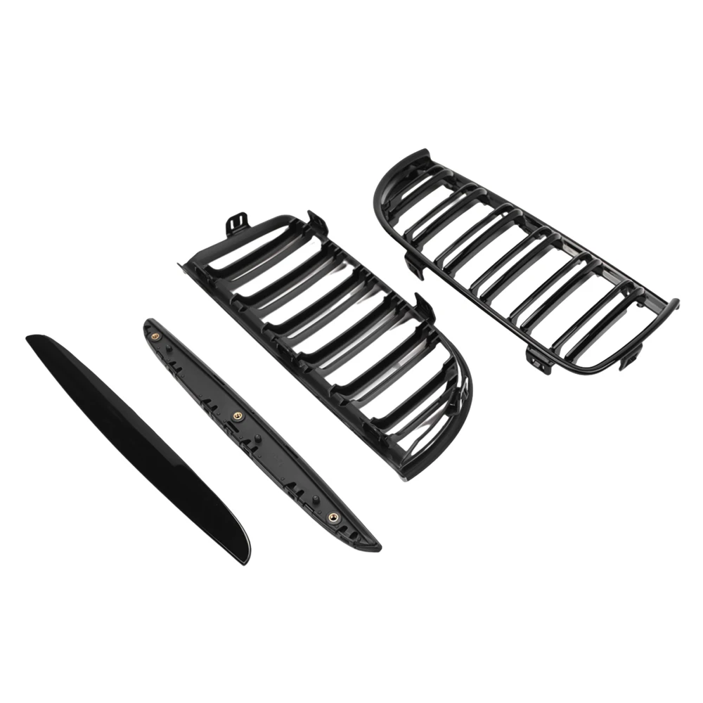 Front Bumper Kidney Grill Gloss Black Left&Right For 2005-2008 BMW 3 Series E90 320i 325i 325xi 330i 323i 328i 328xi 335i 335xi