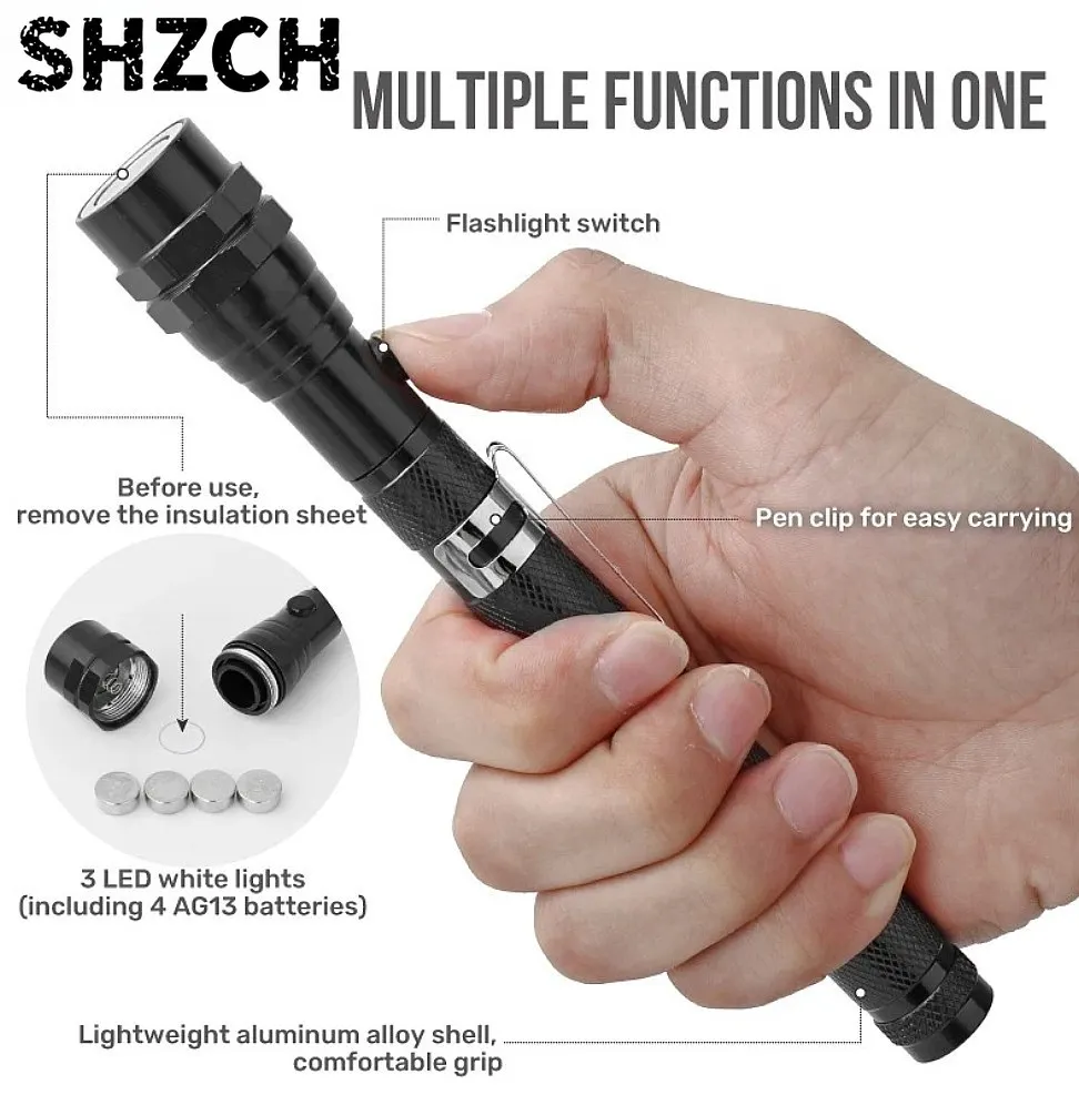 Magnetic Telescopic Pickup Rod Stick, Mini Portable Nut Bolt Retrieval Tool