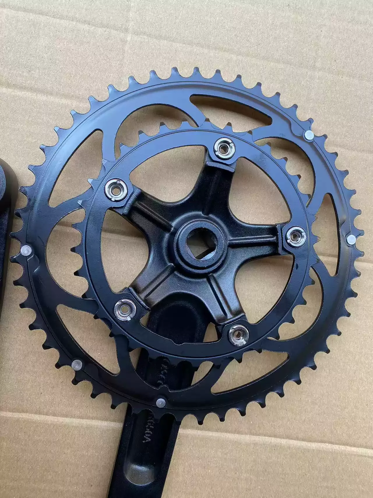 for LASCO Double Alloy Bicycle Road Bike Chainset Chainwheel 50/34 x 170/172.5/175mm BCD110mm 8 9 10speed Alloy Arms