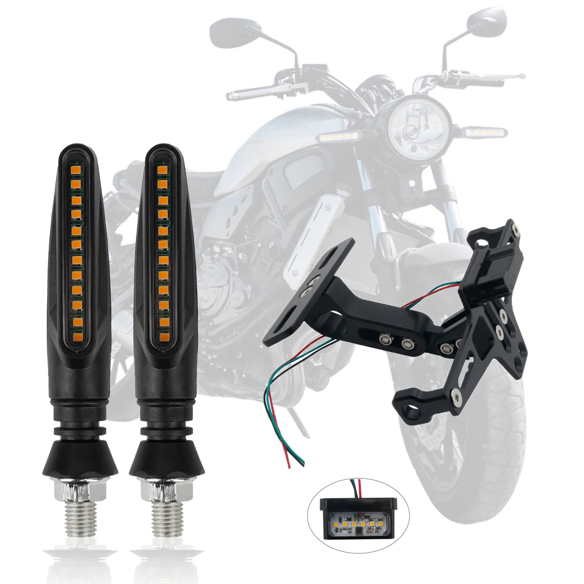 

Универсальный номерной знак для мотоцикла с указателями поворота для Yamaha MT07 для Kawasaki Z800 для Honda