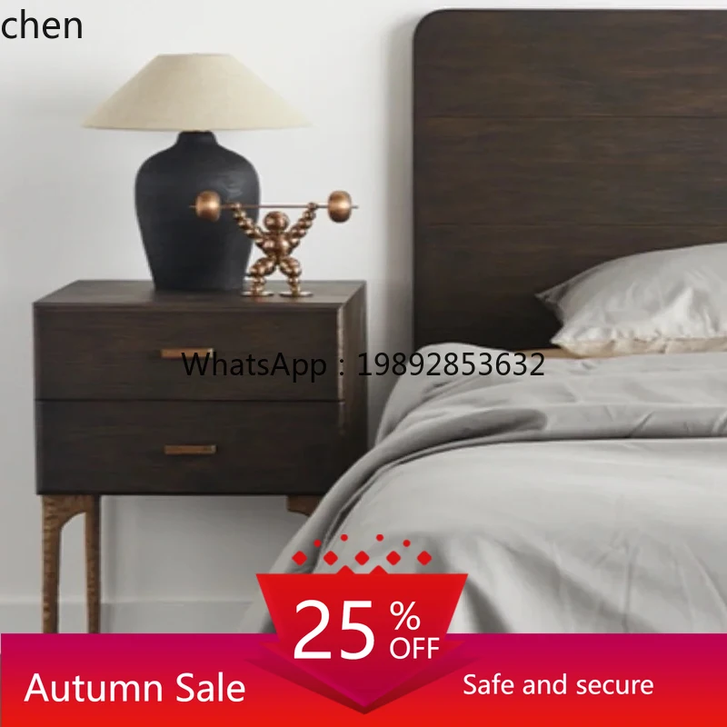 

expression bedside table all solid wood small household high-end bedside locker