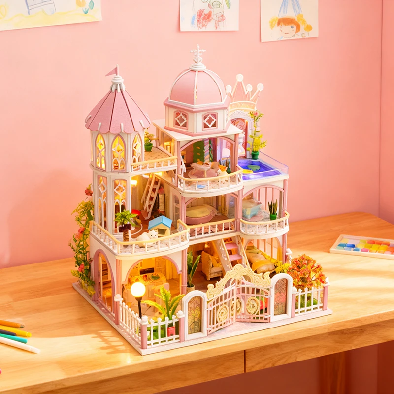 New Handmade DIY Miniature House - 3D Home Assembly Decoration, Fantasy Castle Model Kit, Creative Gift
