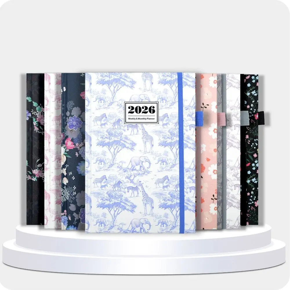 Portable A5 2026 Agenda Book Printed Pattern Planner Reminder Schedule Book To Do List Planner Notebook Office Supplies