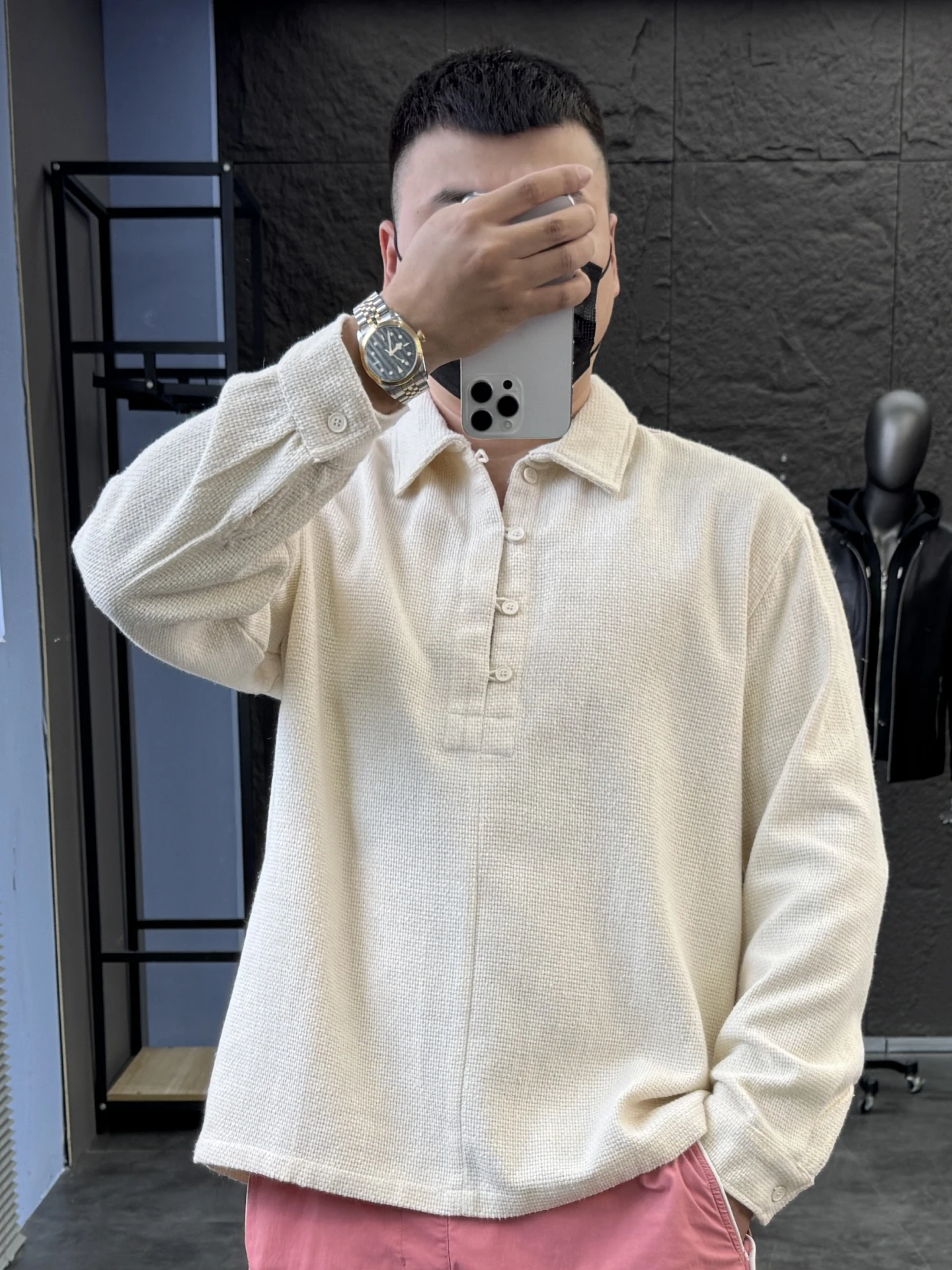 

Svip Knitted Pure Cotton irt Casual Loose Overhead Jaet for Men Spring Autumn Color Comfortable Loose Fit