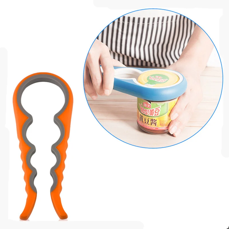 New 4 In 1 Gourd-shaped Screw Cap Jar Lid Opener Unscrew Wrench Slip Can Opener Device for Kitchen Gadgets Drop Shipping