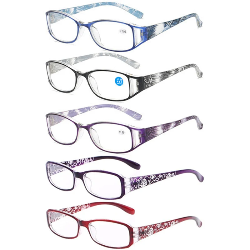 +1.0~4.0 New Unisex Carved Flower Reading Glasses Anti-Blue Light Spring Legs Women Man Eyewear Protector Glasses Presbyopic