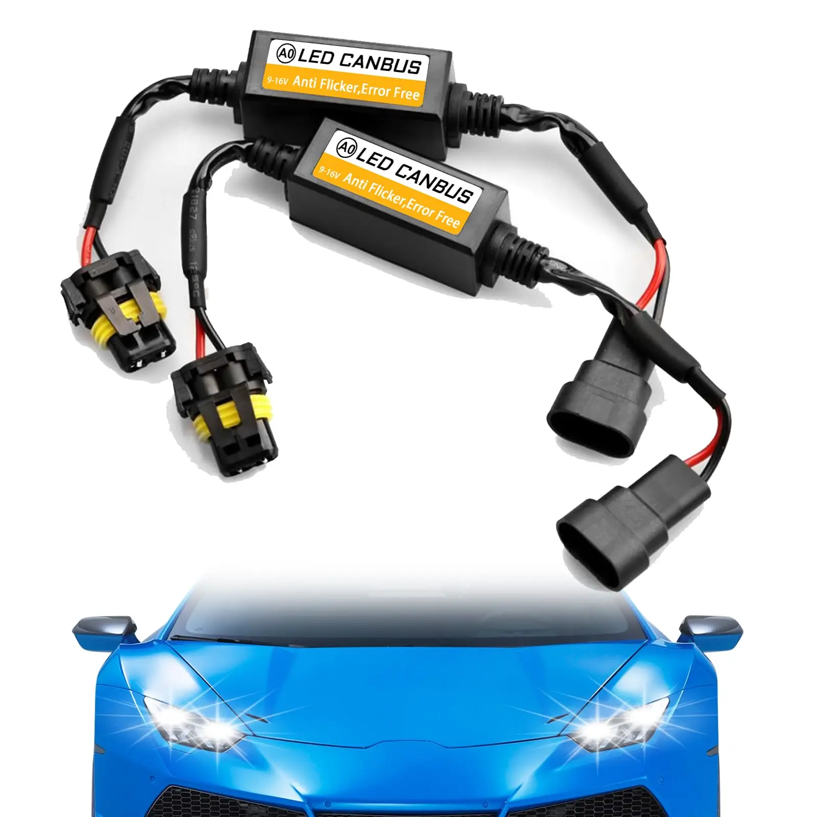 2 Peças Decodificador de Farol Automotivo LED H4/H7/H8/H11 9005/9006/9012 Filtro LED e Cancelador de Erros (Anti-Cintilação)