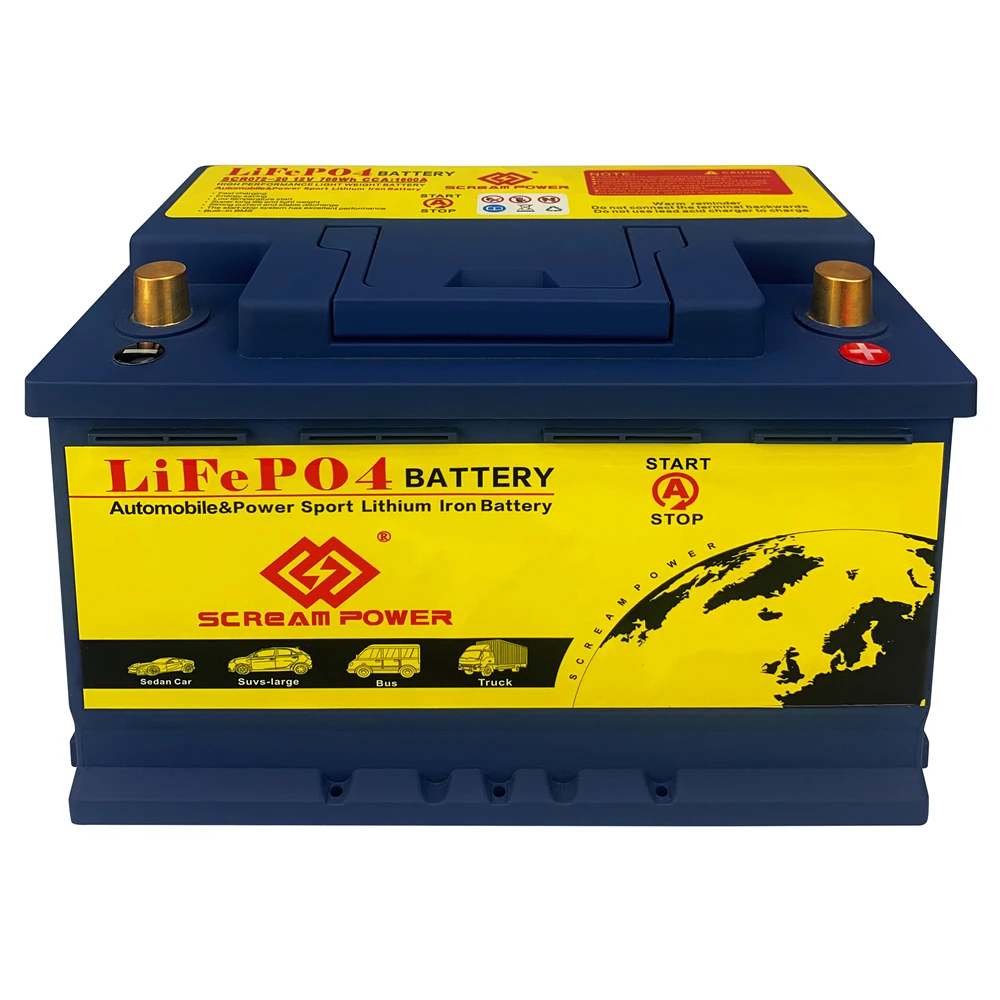 12V 75AH 1200A Motorcycles Lithium Battery Built In BMS High Performance Lithium Battery for Motorcycles,Lawn Mowers,Scooters