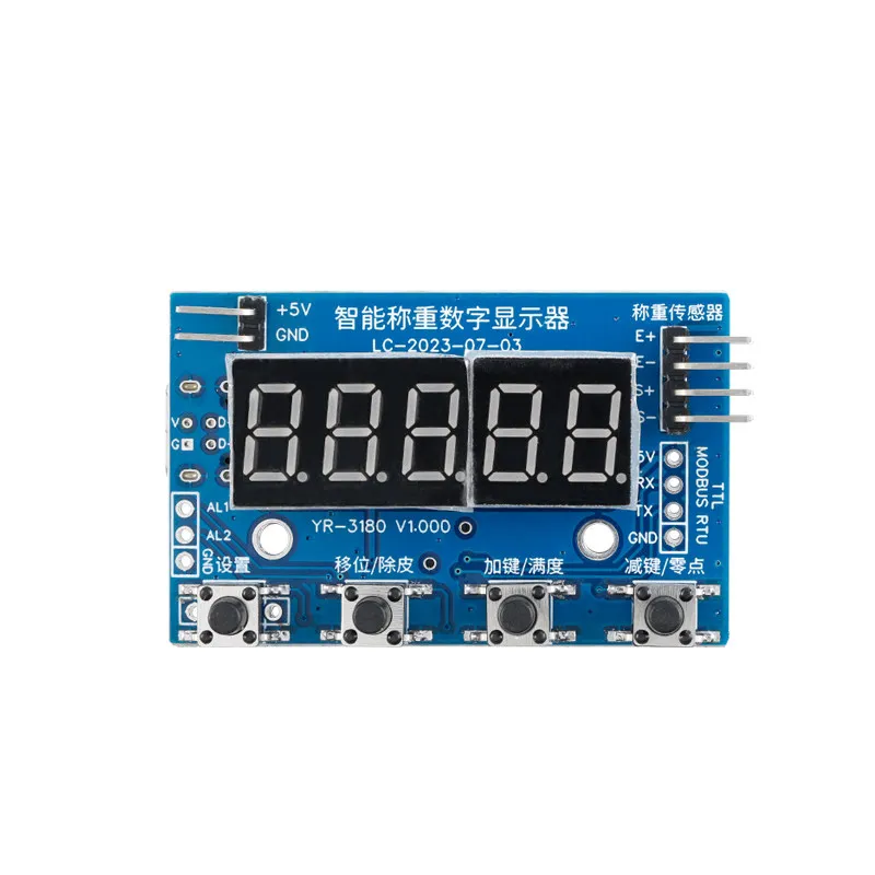 Module de capteur de pesage intelligent, instrument d'affichage, balance électronique, instrument de pesage 24 bits, port série TTL, Modbus