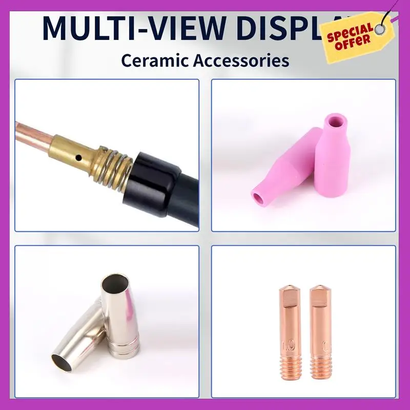 

HFIL-Mig Set Of Nozzles 16Pcs AK15 For Welding Torch Cap Tip Contact 0.8Mm MB15 Accessories
