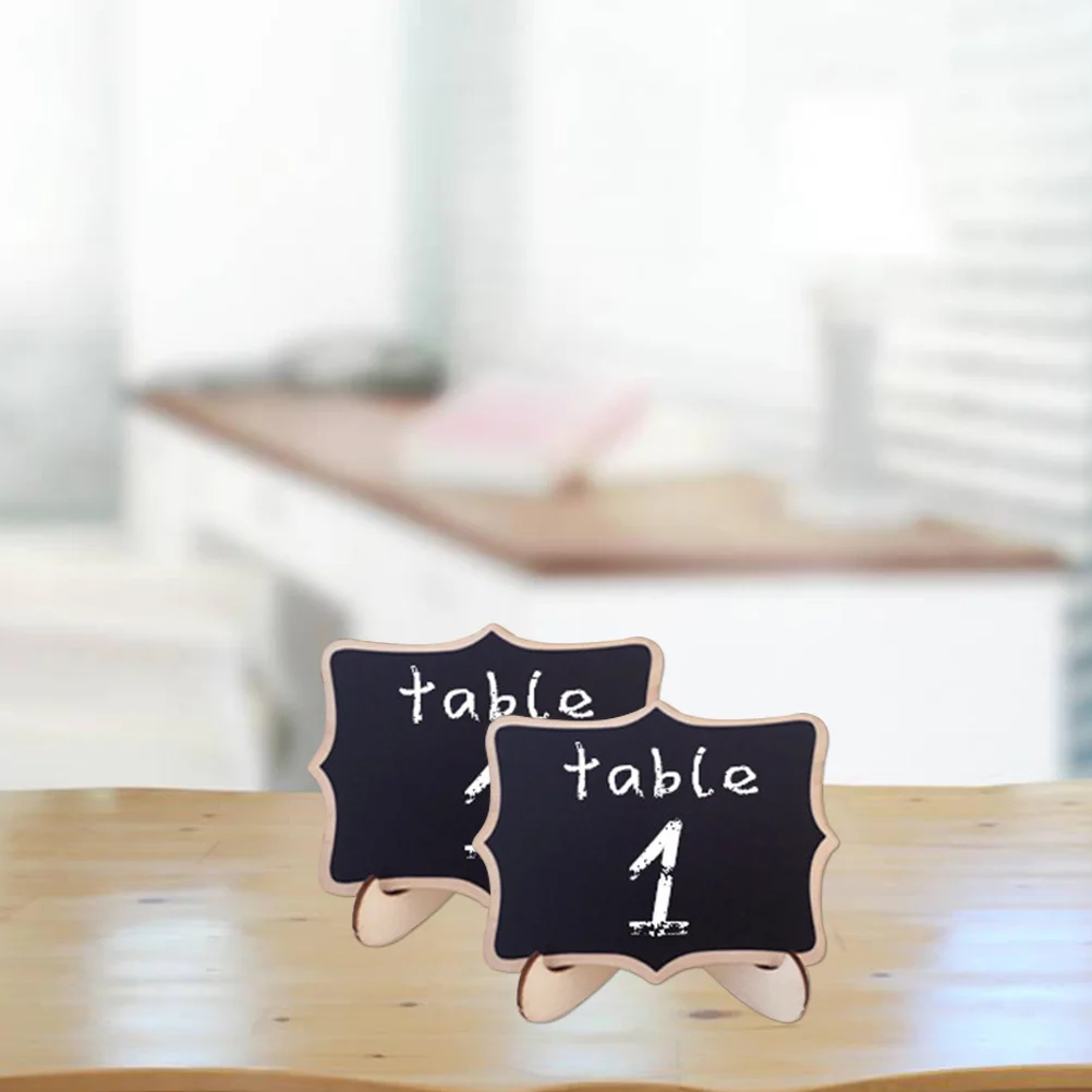 

1Set Mini Wooden Chalkboards Small Wood Message Board Reusable Erasable Signs for Restaurants Weddings Parties Table Decor