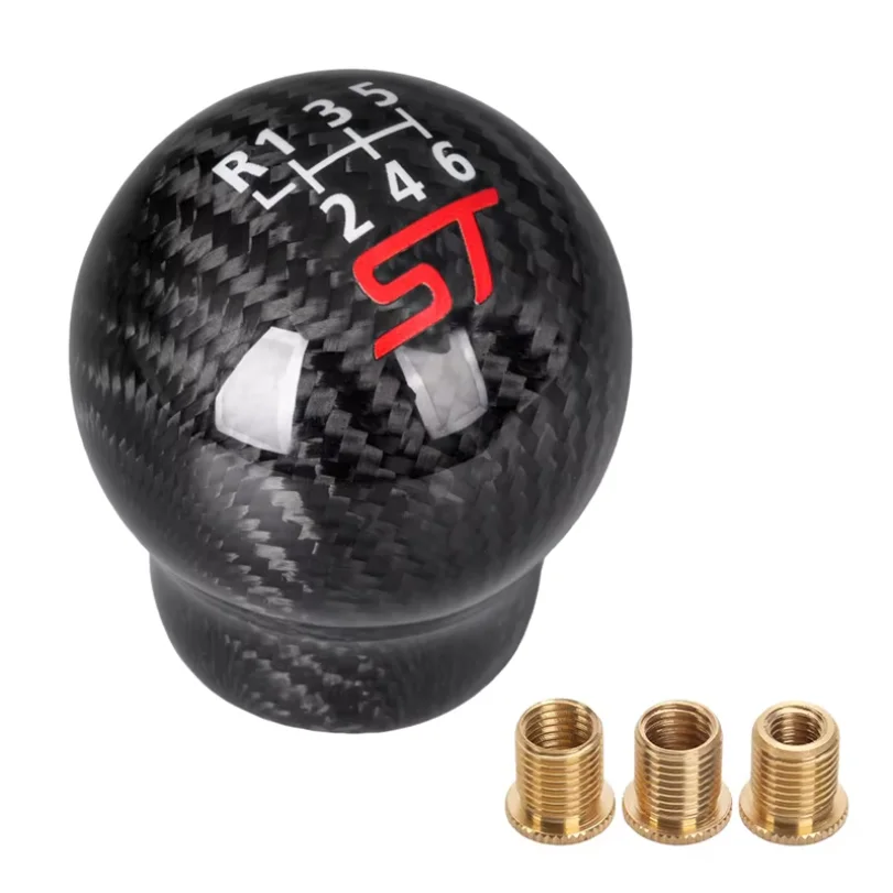 Car modification parts, carbon fiber pattern, gear shift head, circular 6-speed gear head, ST shift head, RS gear lever head