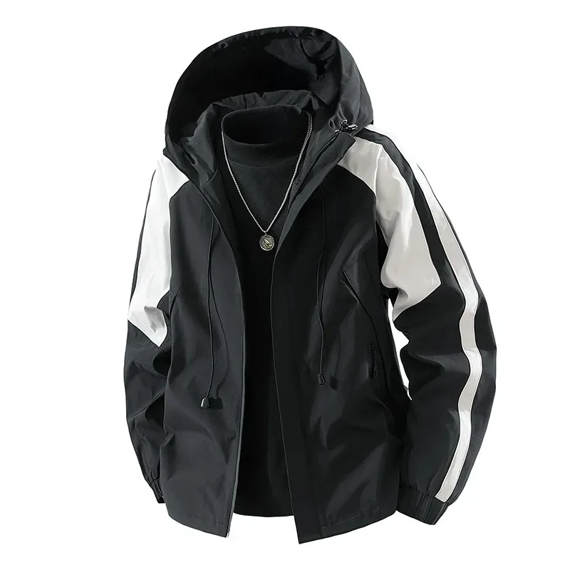 

Мужская модная куртка Модная универсальная повседневная куртка Износостойкая застежка-молния с капюшоном Весенне-осенняя мужская куртка