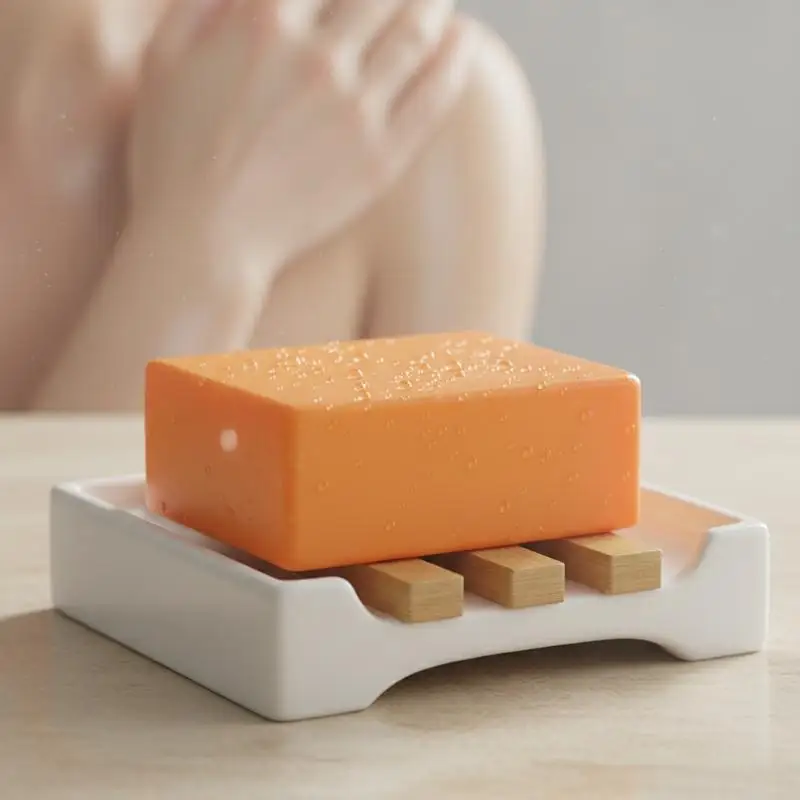 SADOER Persimmon Cleansing Soap Aromatherapy Deep Cleansing Handmade Soap Luxurious Natural Exfoliating Soap