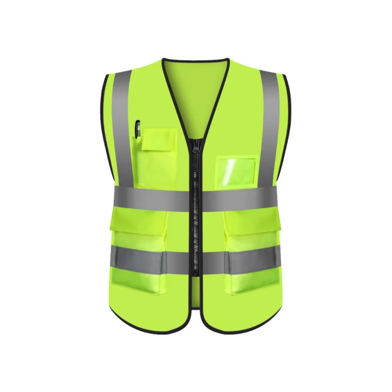 2022 Nieuwe Multi-Pocket Reflecterende Veiligheid Vest Heldere Kleur Verkeer Vest Railway Kolen Mijnwerkers Uniform Ademend Reflecterende Vest